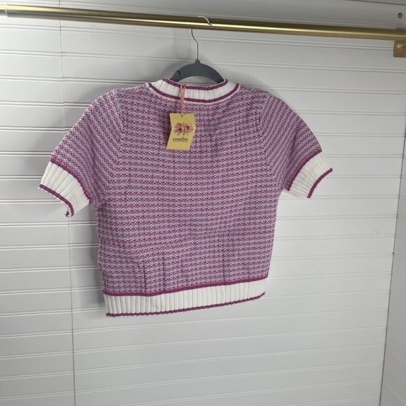 BRAND NEW Entro The Sheller Sweater Cropped Small Pink - Picture 3 of 9